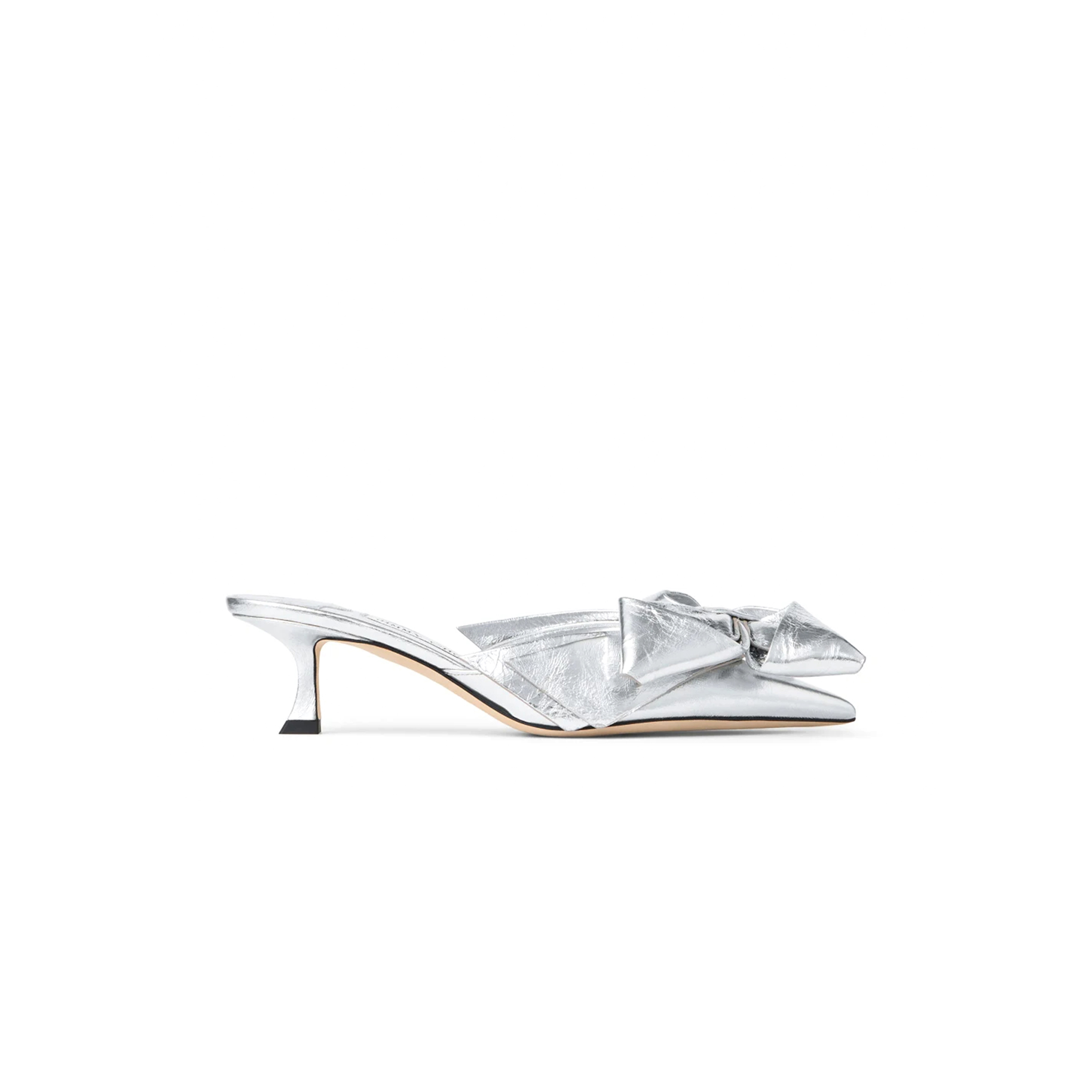 Ji*y Ch* staz mule 50 silver metallic leather mules stazmule50gwg